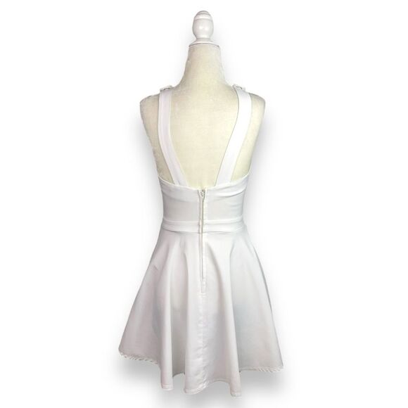 ASOS Halter Neck Skater Dress in White - Picture 6 of 10